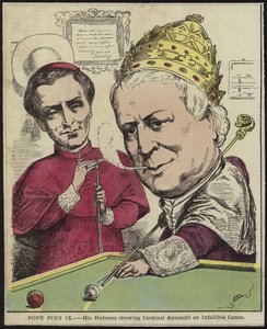 Paus Pius IX - Zijne Heiligheid toont kardinaal Antonelli een onfeilbaar canon door English School