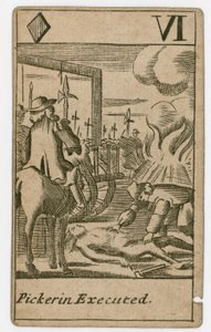 Popish Plot speelkaart (gravure) door English School