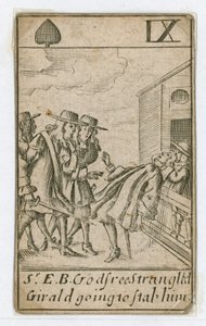 Popish Plot speelkaart (gravure) door English School
