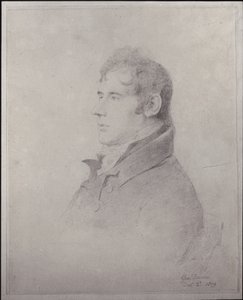 Portret door George Dance de Jongere, architect en portrettekenaar door English School
