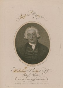 Portret van Abraham Newland door English School