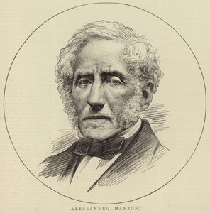 Portret van Alessandro Manzoni door English School