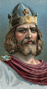 Portret van Alfred de Grote (Alfred the Great, 849-899), koning van Wessex, 800s n.Chr. - Uit de serie 