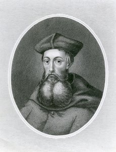 Portret van Kardinaal Reginald Pole (1500-58) (gravure)