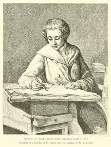 Portret van Carle Vernet op veertienjarige leeftijd door English School
