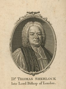 Portret van Dr Thomas Sherlock door English School