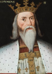 Portret van Edward III (olieverf op paneel) door English School