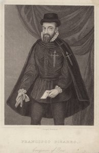 Portret van Francisco Pizarro door English School