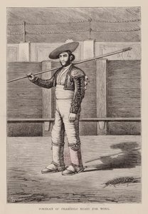 Portret van Frascuelo, klaar om te werken (gravure) door English School