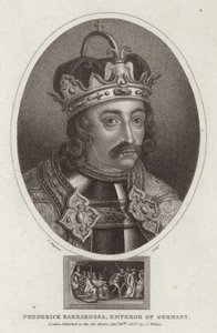 Portret van Frederik Barbarossa door English School