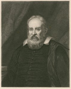 Portret van Galileo Galilei door English School