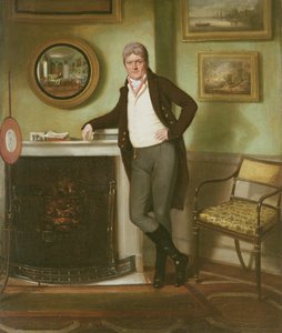 Portret van George Henckell in zijn studeerkamer, c.1800