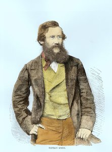Portret van John Hanning Speke (1827-64) (later ingekleurd) door English School