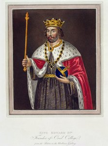 Portret van Koning Edward II (1284-1327) Oprichter van Oriel College, naar een schilderij in de Bodleian Library