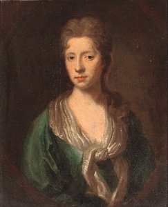 Portret van Martha, vrouw van Sir William Clayton, ca. 1756 door English School