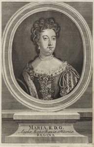 Portret van Mary II van Engeland door English School