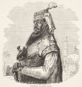 Portret van Nana Sahib, illustratie uit Cassells Geïllustreerde Geschiedenis van Engeland door English School