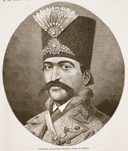 Portret van Nasser-ed-Deen, Shah van Perzië, illustratie uit Cassells Geïllustreerde Geschiedenis van Engeland door English School
