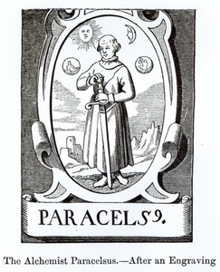 Portret van Paracelsus (Philippus Aureolus Theophrastus) (1493-1541), illustratie uit Wetenschap en Literatuur in de Middeleeuwen en de Renaissance, geschreven en gegraveerd door Paul Lacroix, 1878 door English School