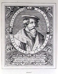 Portret van Petrus Apianus (1501-52) uit The Narrative and Critical History of America, bewerkt door Justin Winsor, Londen, 1886 door English School