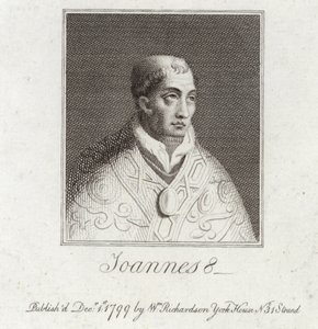 Portret van Paus Johannes VIII door English School