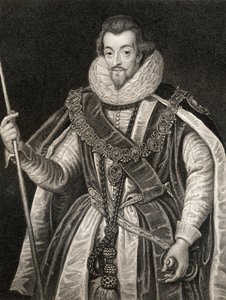 Portret van Robert Cecil, 1e Graaf van Salisbury, uit Lodges British Portraits