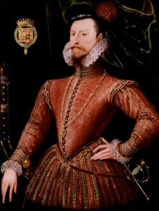 Portret van Robert Dudley, Graaf van Leicester (1532-1588) favoriet van Elisabeth I door English School