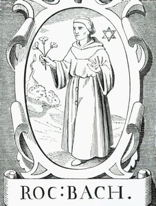 Portret van Roger Bacon (c.1220-92), illustratie uit Wetenschap en Literatuur in de Middeleeuwen en de Renaissance, geschreven en gegraveerd door Paul Lacroix, 1878 door English School