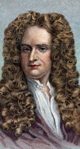 Portret van Sir Isaac Newton 1642-1727, Engelse natuurkundige en wiskundige - Uit de serie 