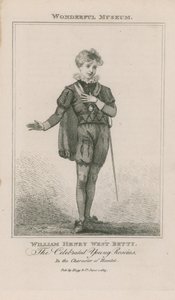 Portret van William Henry West Betty als Hamlet door English School