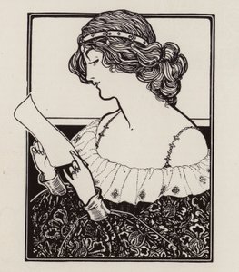 Portret van een vrouw die een brief leest