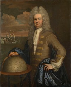 Portret van een Kapitein van de Oost-Indische Compagnie, ca. 1690 door English School