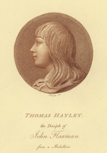 Portret van de beeldhouwer Thomas Hayley, leerling van John Flaxman door English School