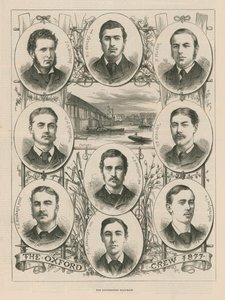 Portretten van de Oxford bemanning van 1877 door English School