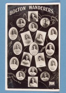 Ansichtkaart van Bolton Wanderers FC spelers, seizoen 1911-12