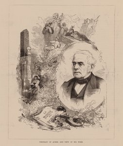 Potret van Auber en Gezicht op zijn Graf (gravure) door English School