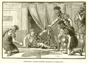 Pretoriaanse garde begroet Claudius als imperator