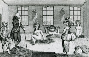 Voorbereiding van een modderbad door English School