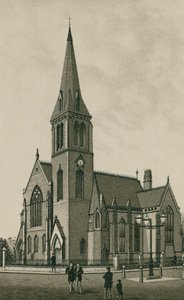 Presbyteriaanse kerk, Ipswich (litho) door English School