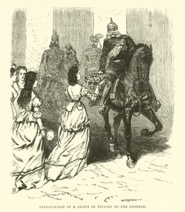 Overhandiging van een overwinningskroon aan de keizer, maart 1871 door English School