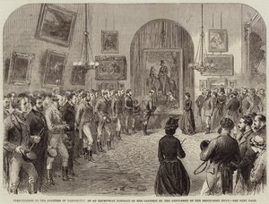 Presentatie aan de Gravin van Yarborough van een Ruiterportret van Hare Edelheid door de Heren van de Brocklesby Hunt door English School
