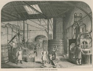 Werken van Prices Patent Candle Company; Het stoomkook- en machinehuis door English School