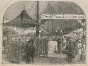 Prins Albert legt de eerste steen van het vreemdelingenhuis door English School