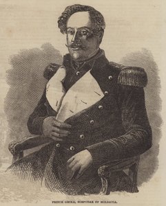 Prins Ghika, Hospodar van Moldavië (gravure) door English School