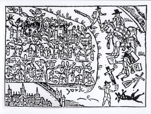 Prins Rupert (1619-82) verstopt zich in een bonenveld tijdens de slag bij Marston Moor op 2 juli 1644