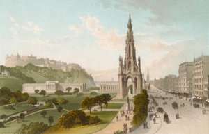 Princes Street Edinburgh. Kijken naar het westen door English School