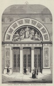 Hoofdingang, Leeds Town-Hall door English School