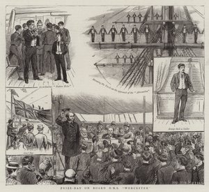 Prijsuitreiking aan boord van HMS Worcester door English School