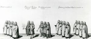 Processie bij de kroning van James II door English School