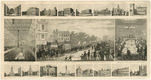 Processie bij het Grote Nationale Verzoekschrift van 3.317.702, aan het Lagerhuis, 1842 door English School